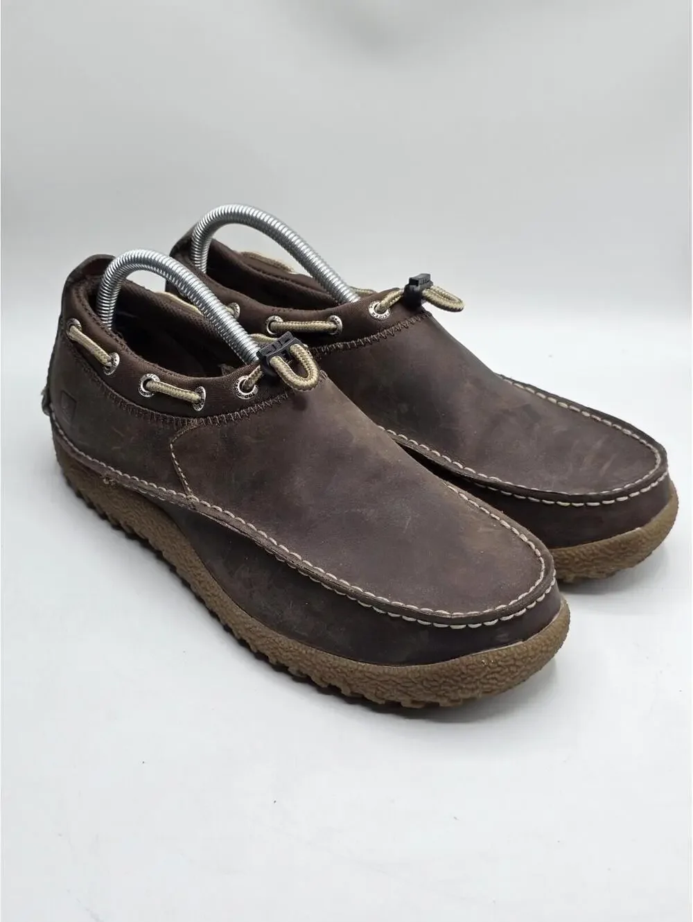 Sperry Top-Sider Mens 7.5 M Brown Leather Faux Fur Lined Boat Moccasin Shoes